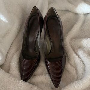 BCBGirls Dark Brown Striped Heels